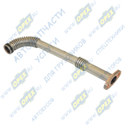 Патрубок (хром) ф25 L=410; 1 ромбич.фланец 2отв.ф9/под шланг ф34, гибкая (гофр) слива ма